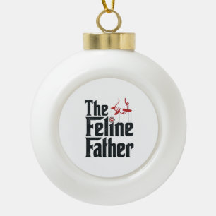 Vintage-Katze-Vater-Katz-Humor-Vektor-Design_1 Keramik Kugel-Ornament