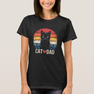 Vintage-Katze-Vater-Outfit Lustiges Retro-Katze-Gr T-Shirt