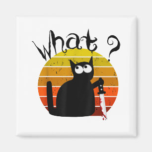 Vintage Katze Was Halloween Murderous Black Cat Wi Magnet