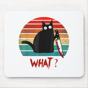 Vintage-Katze Was Lustige Schwarze Katze Mörderisc Mousepad