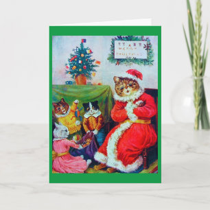Vintage Katze Weihnachten, Louis Wain Feiertagskarte