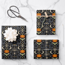 Vintage-Katzen Art Deco Halloween