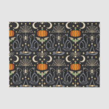 Vintage-Katzen Art Deco Halloween