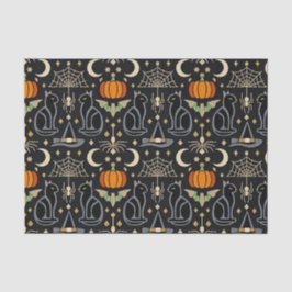 Vintage-Katzen Art Deco Halloween Seidenpapier