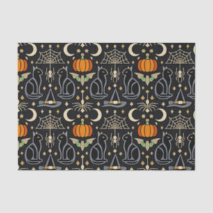 Vintage-Katzen Art Deco Halloween Seidenpapier