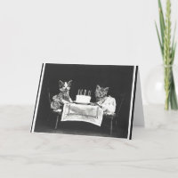 Vintage Katzen auf einer Geburtstagsfeier