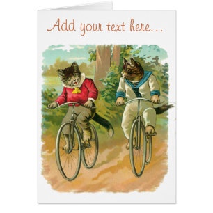 Vintage Katzen auf Fahrrad