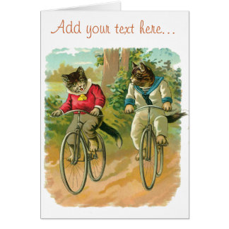 Vintage Katzen auf Fahrrad