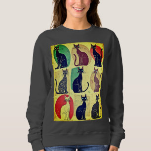 Vintage Katzen aus der Mitte des Jahrhunderts Sweatshirt