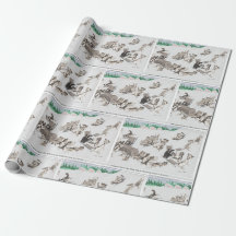 Vintage-Katzen bringen einen Julklotz nach Hause u
