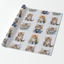 Vintage Katzen-Geschenkpapier.