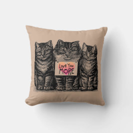 Vintage Katzen "Liebe Sie mehr" Throw-Kissen Kissen