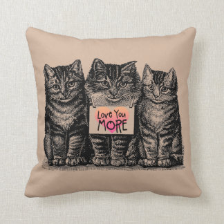 Vintage Katzen "Liebe Sie mehr" Throw-Kissen Kissen