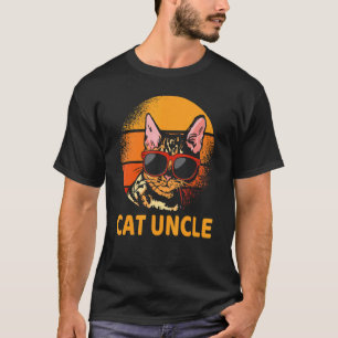 Vintage-Katzen-Onkel Retro Lustig Vatertag Männer  T-Shirt