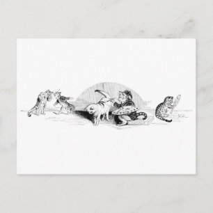Vintage Katzen Postkarte