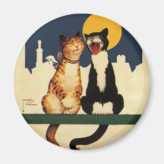Vintage Katzen singen, lustige und Alberne Tiere Magnet