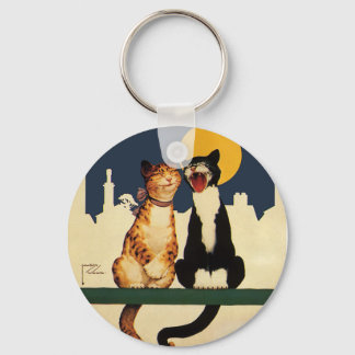 Vintage Katzen singen, lustige und Alberne Tiere Schlüsselanhänger