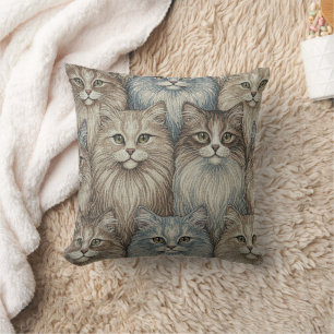 Vintage-Katzen-Tapeten-Kissen Kissen