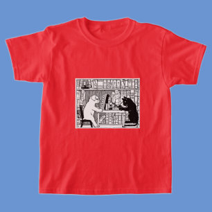 Vintage Katzen- und Hundebibliothek Buchliebhaber T-Shirt