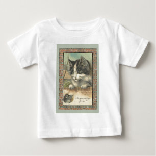 Vintage Katzen und Maus "Warten auf mich?" Baby T-shirt