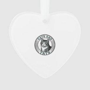 Vintage-Katzen und Tattoos Gravur Katzen Design_1 Ornament