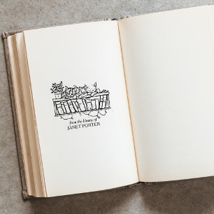 Vintage Katzen, virtuelle Buchzeichen Gummistempel