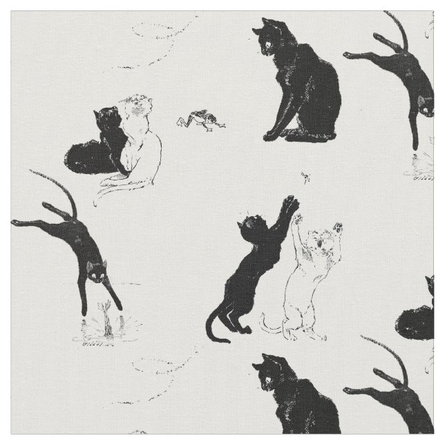 Vintage Katzen von Théophile Steinlen Stoff (Nahaufnahme)