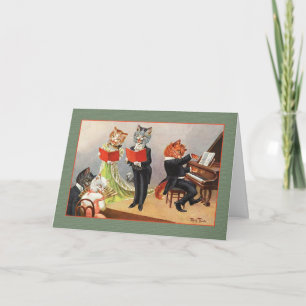 Vintage-Katzen-Weihnachtskarte, Arthur Thiele Feiertagskarte