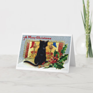 Vintage Katzen-Weihnachtskarte Feiertagskarte