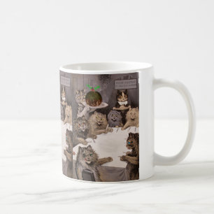 Vintage Katzen-WeihnachtsParty-Tasse Louis Wain Kaffeetasse