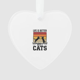 Vintage-Katzen-Zitat Retro-Sonnenuntergang Katzenl Ornament