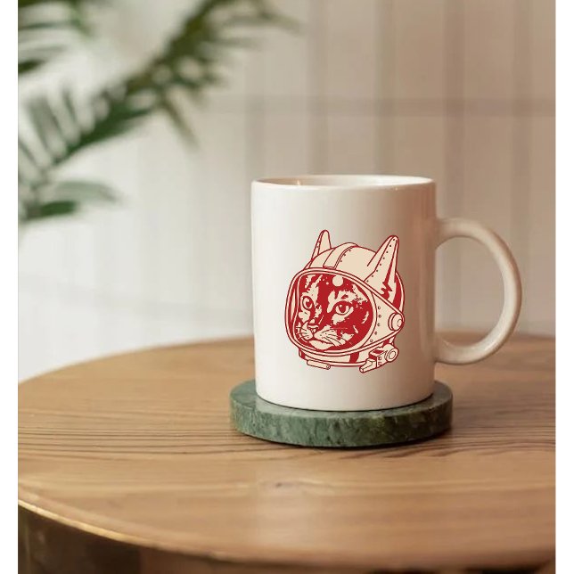 Vintage-Katzenastronaut     Kaffeetasse (Von Creator hochgeladen)
