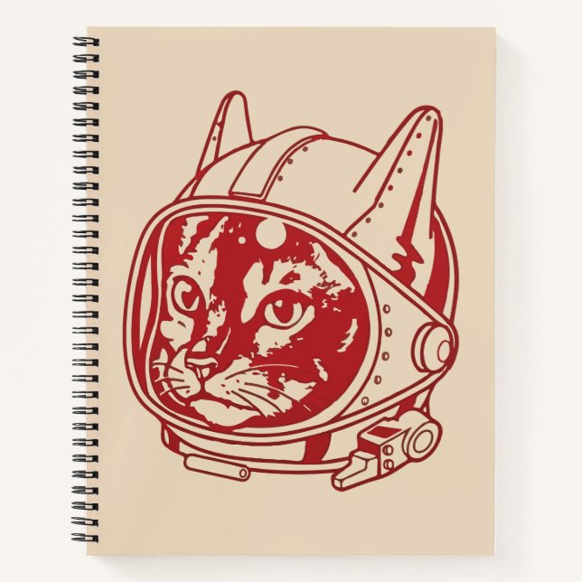 Vintage-Katzenastronaut     Notizbuch (Vorderseite)