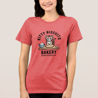 Vintage-Katzenbäckerei-Shirt, Kitty Biscuits Baker Tri-Blend Shirt
