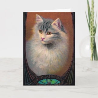 Vintage Katzenbildart Karte