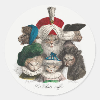 Vintage Katzengeschichte Vorfahren Historische Fun Runder Aufkleber