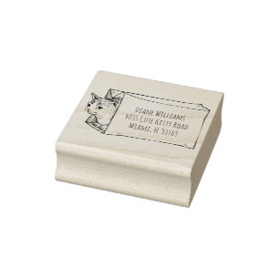 Vintage Katzenillustration Benutzerdefinierte Rück Gummistempel