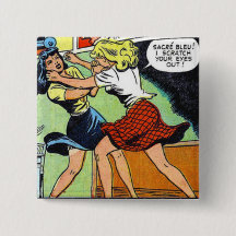 Vintage-Katzenkampf-Button