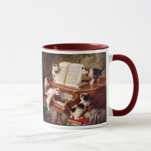 Vintage Katzenkunst: Kätzchen-Rezital Tasse