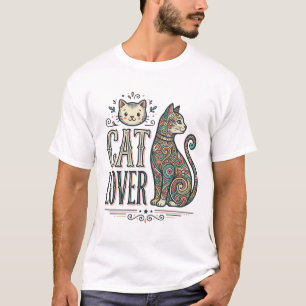 Vintage-Katzenliebhaber-Gravur-Stil Grafik-Shirt_1 T-Shirt