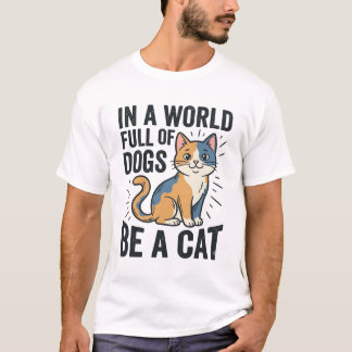 Vintage-Katzenliebhaber Sei eine Katze Grafikdesig T-Shirt