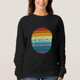 Vintage KatzenMama Rainbow Katzenwelse Mama Retro Sweatshirt