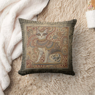 Vintage, Katzenmotiv Kunst, Altgriechischer Stil W Kissen