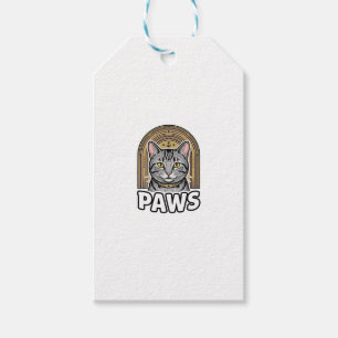 Vintage Katzenpfoten Gravur Stil Grafikdesign_1 Geschenkanhänger