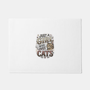 Vintage-Katzliebhaber-Mädchen-Typografie-Design_1 Fußmatte