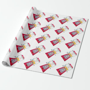 Vintage Kaugummiautomat Schneemann Schneekugel Geschenkpapier