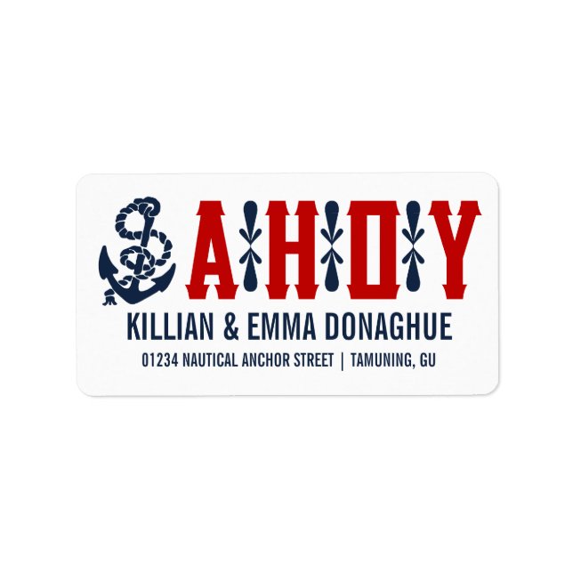 Vintage kautische Hochzeitstempel Adressaufkleber (Vorne)