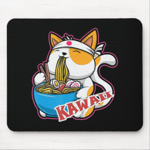 Vintage Kawaii Katze fressen Ramen Anime Retro Jap Mousepad