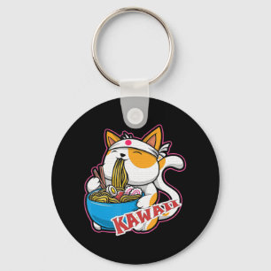 vintage kawaii Katze isst Ramen Anime Retro Japan Schlüsselanhänger