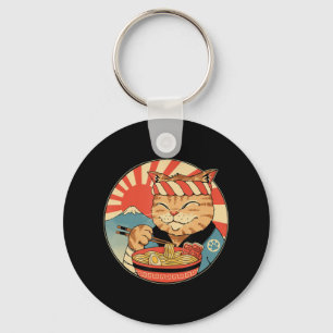 Vintage Kawaii Ramen Katze Neko Anime Japanische N Schlüsselanhänger